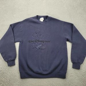 Walt Disney World Sweater‎ Adult Small Blue Vintage Crew Neck Long Sleeve